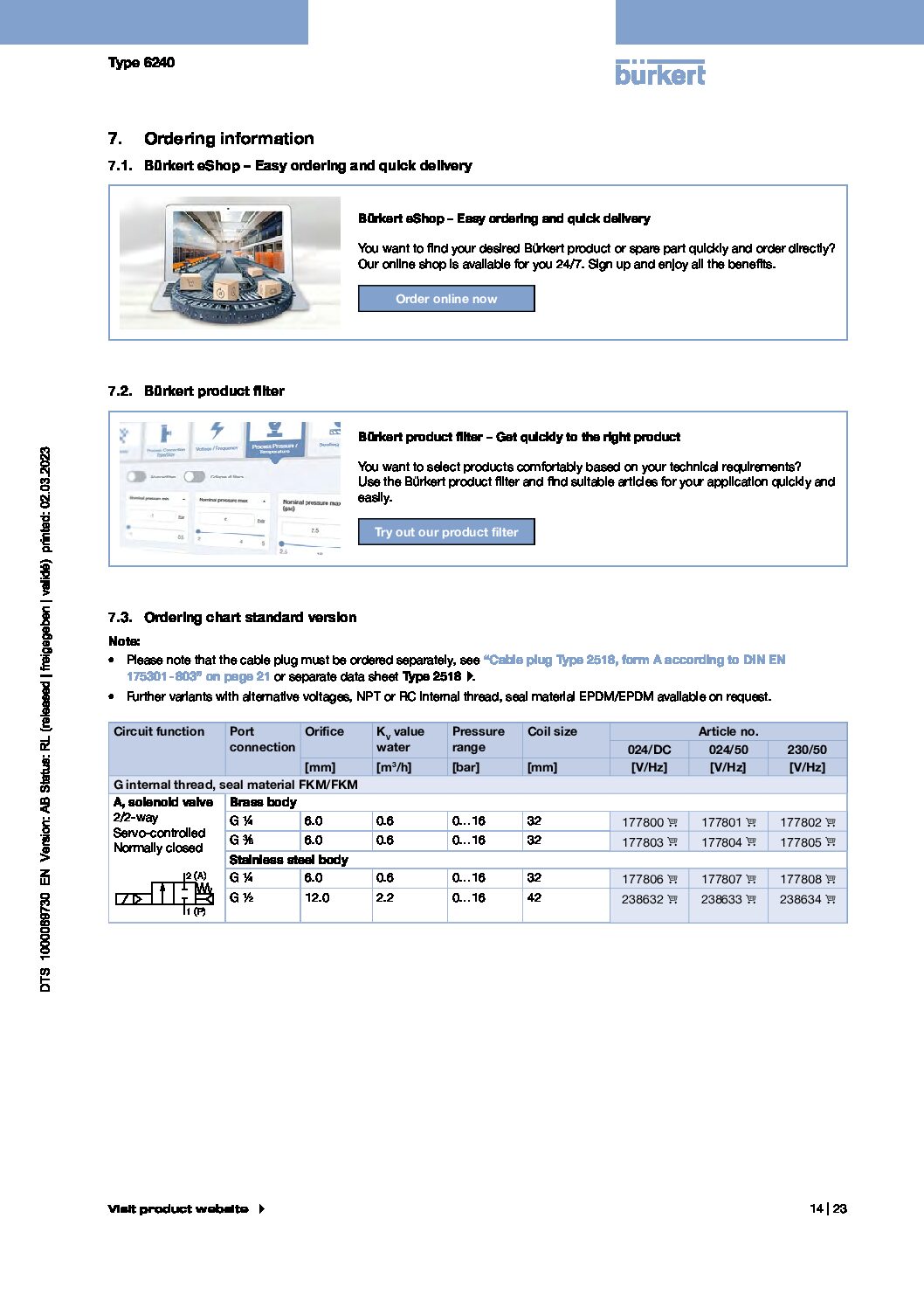 Type 6240 data sheet _ Servo-assisted 2_2 way piston valve