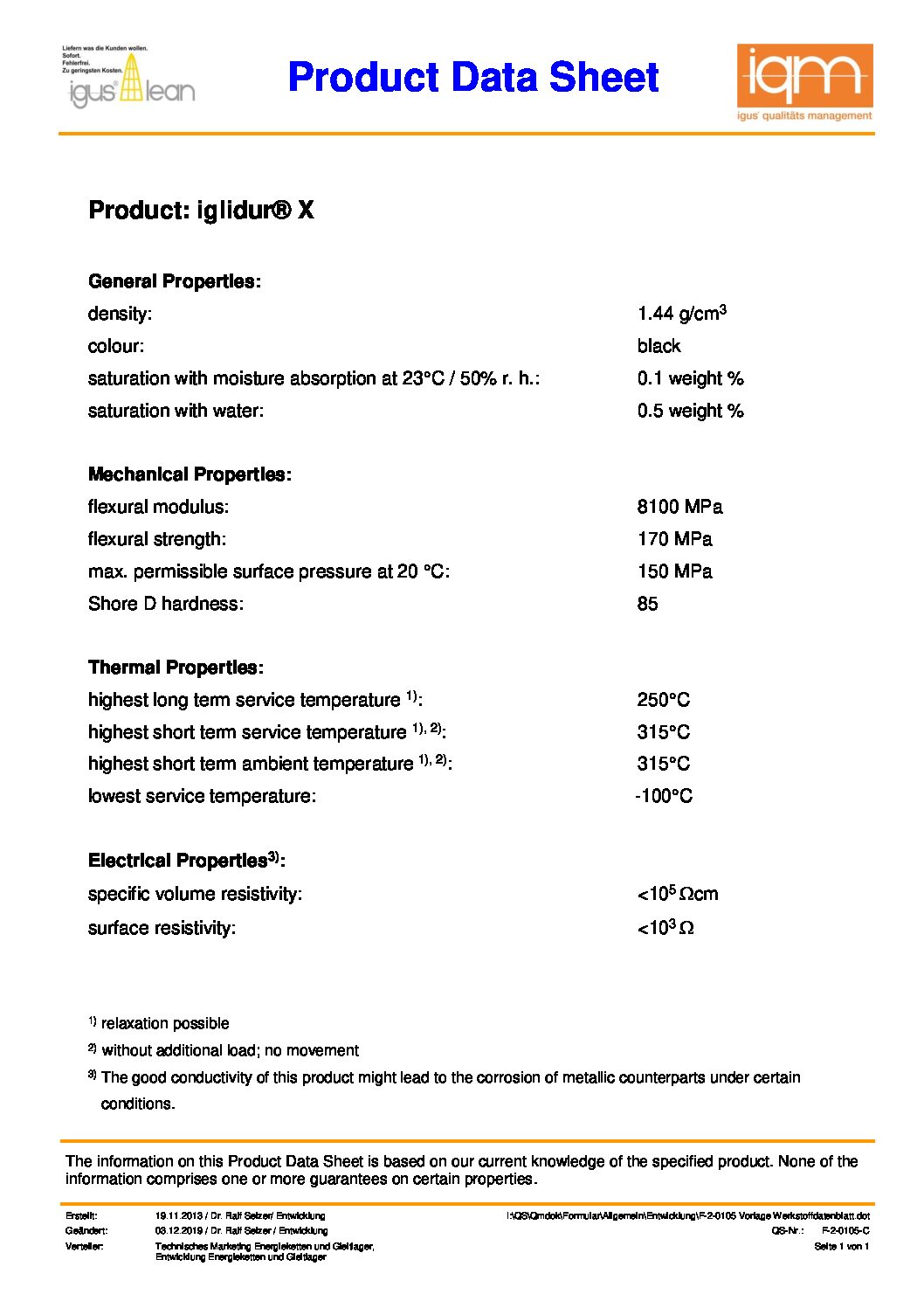 iglidur X product data sheet